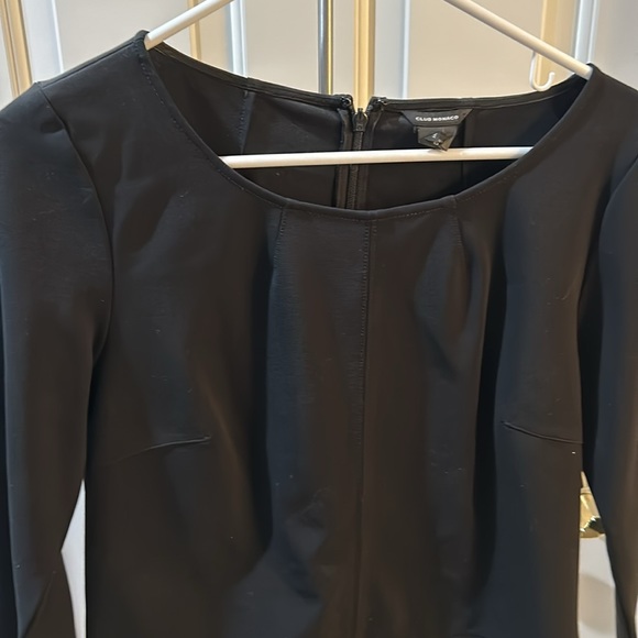 Club Monaco, wide neck, 3/4 length sleeves with silk ruffles below waist - Picture 2 of 4